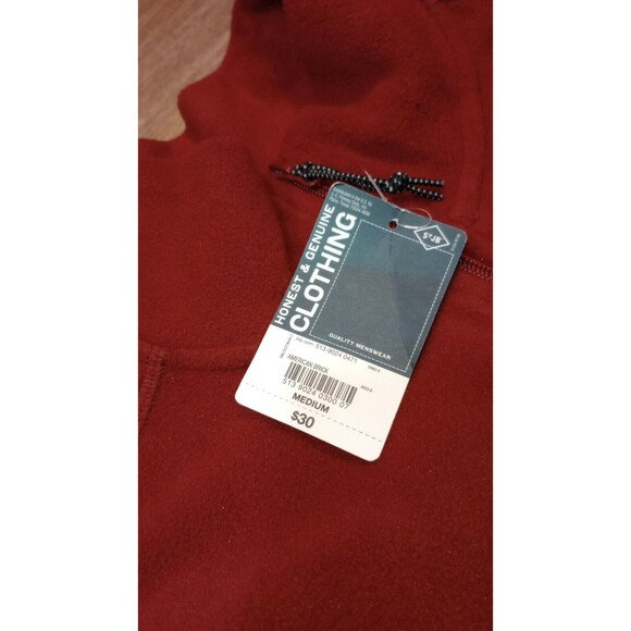 NWT St Johns Bay Sweatshirt Mens M Medium 1/4 Zip Rusty Red Fleece Pullover - Picture 5 of 16